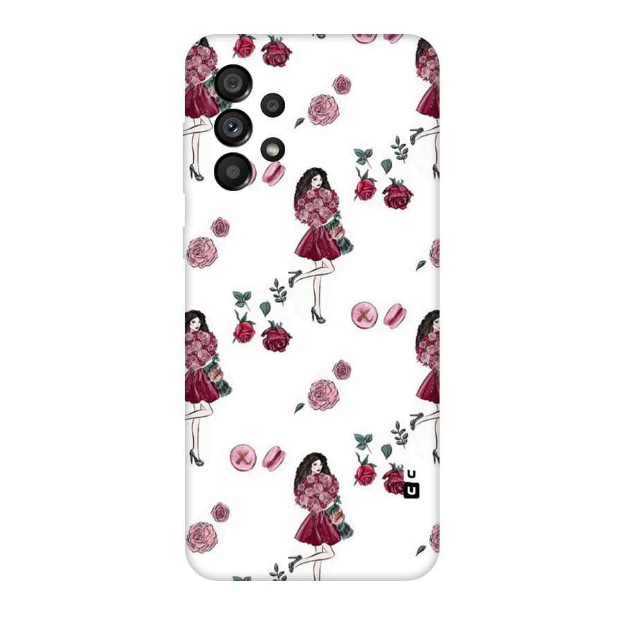 Girl With Flowers Original Polycarbonate Back Case for Galaxy A73 5G