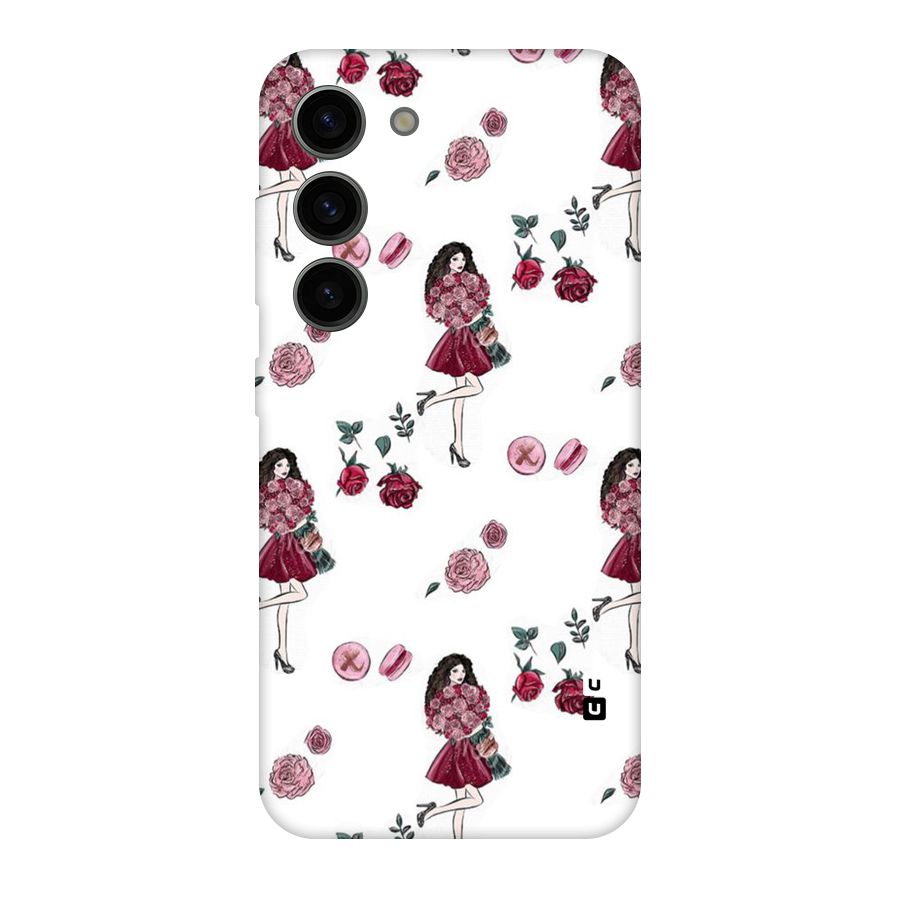 Girl With Flowers Original Polycarbonate Back Case for Galaxy S23