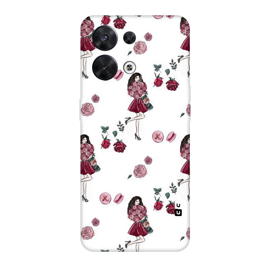 Girl With Flowers Original Polycarbonate Back Case for Oppo Reno8 5G