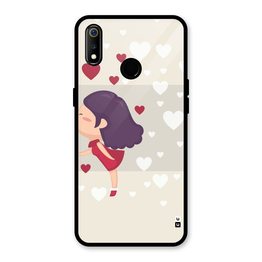 Girl in Love Glass Back Case for Realme 3