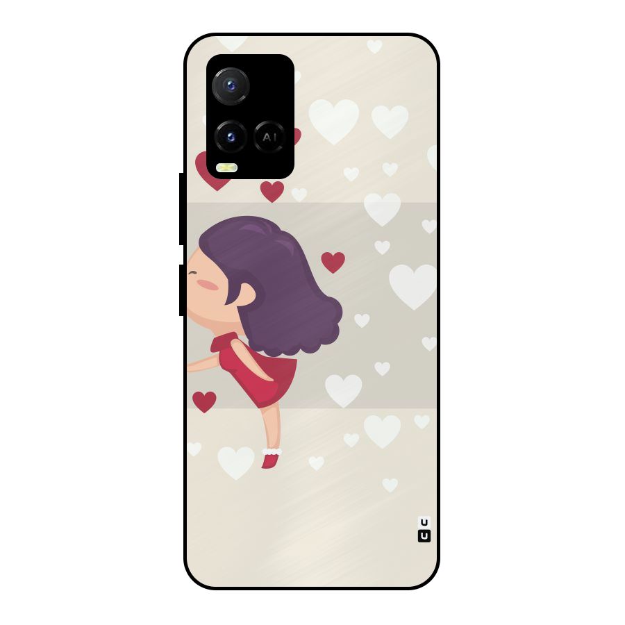 Girl in Love Metal Back Case for Vivo Y21