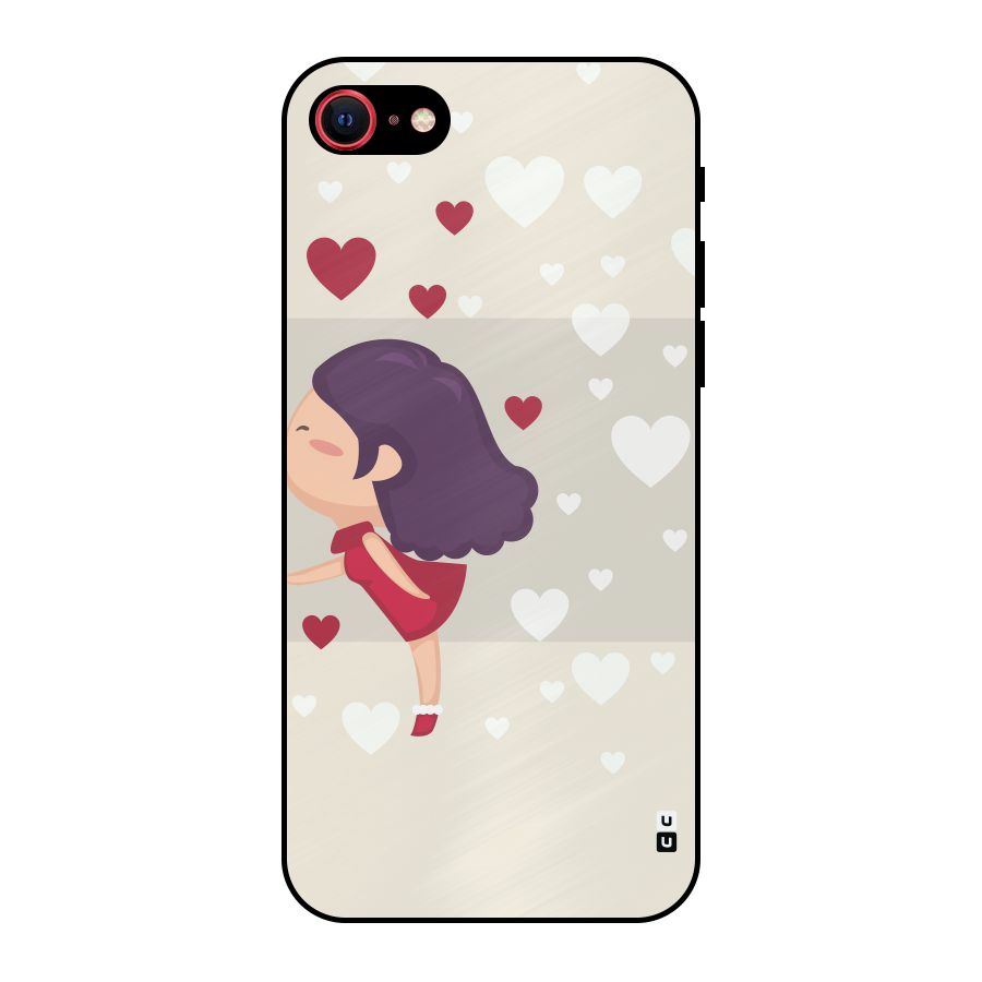 Girl in Love Metal Back Case for iPhone 8
