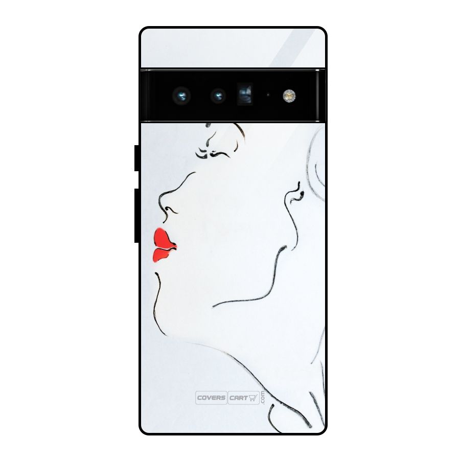 Girl in Red Lipstick Glass Back Case for Google Pixel 6 Pro