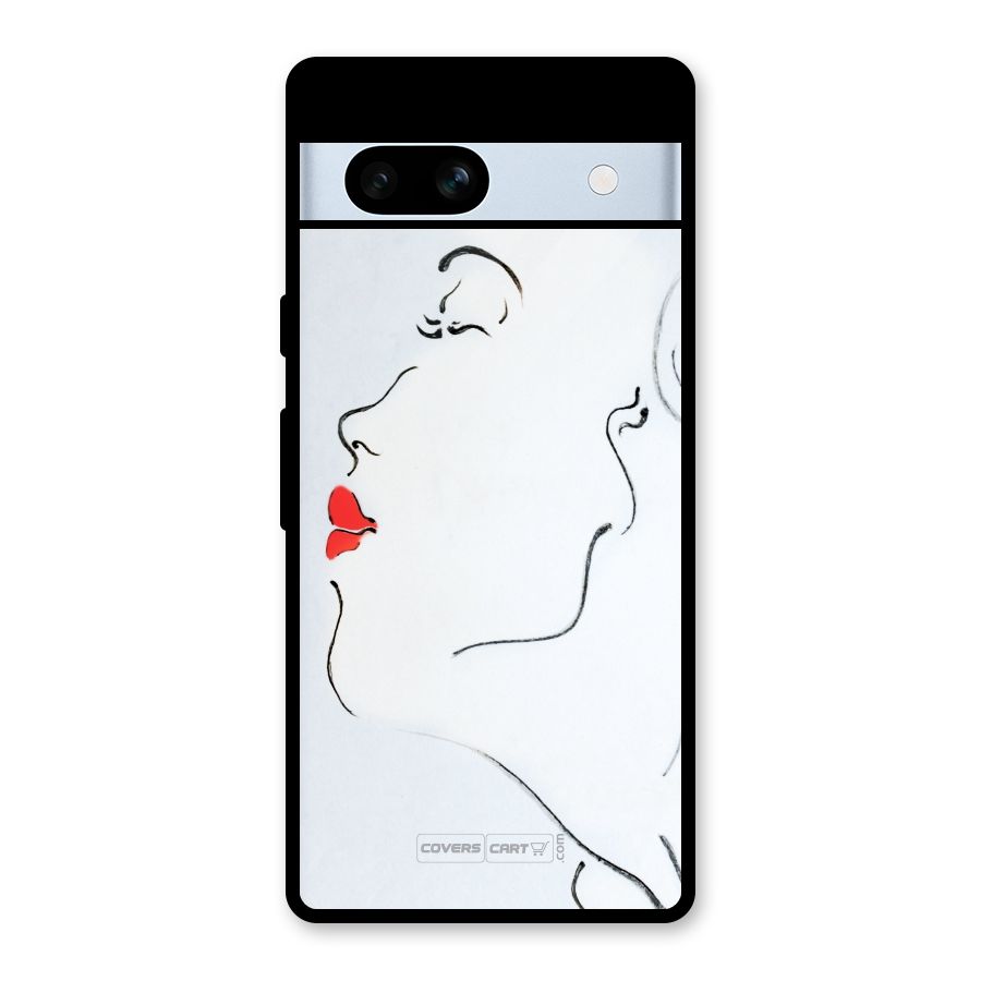 Girl in Red Lipstick Glass Back Case for Google Pixel 7a