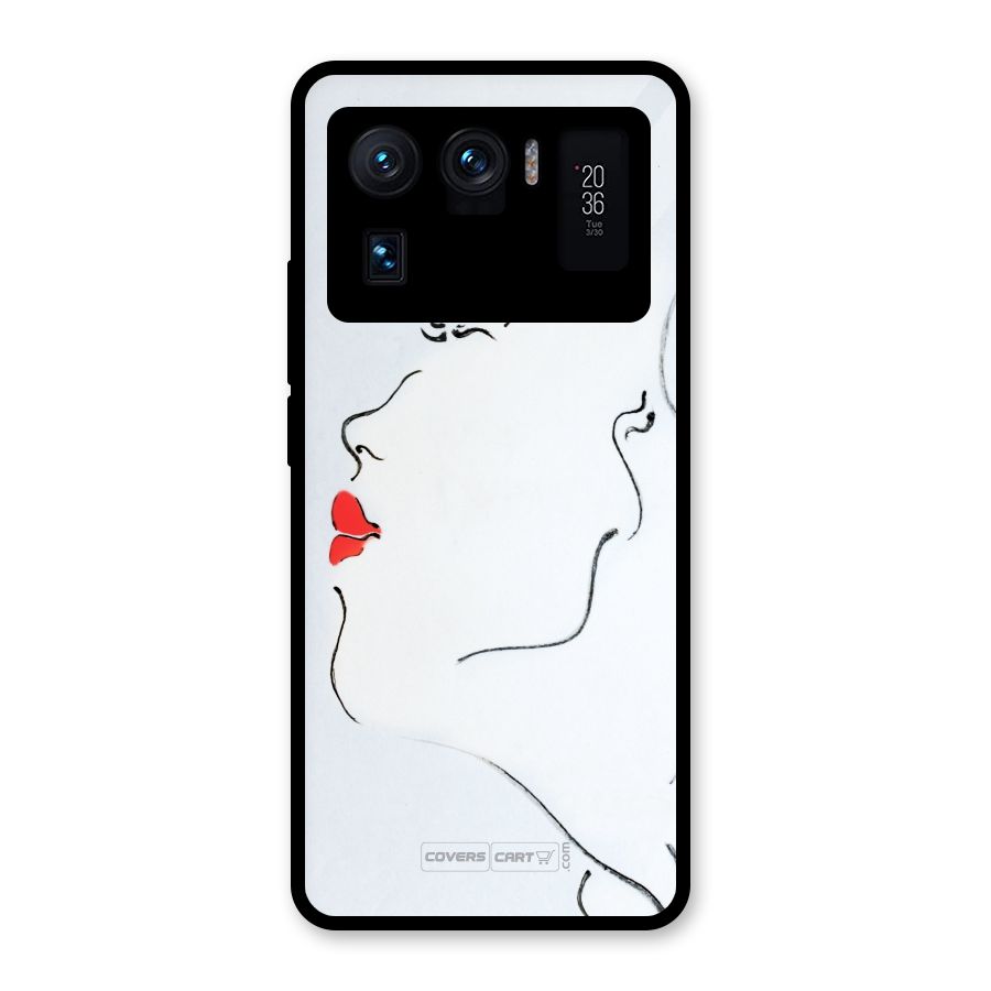 Girl in Red Lipstick Glass Back Case for Mi 11 Ultra