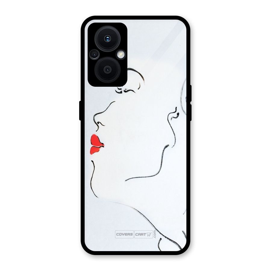 Girl in Red Lipstick Glass Back Case for Oppo F21s Pro 5G