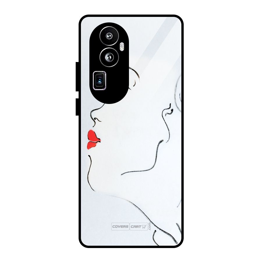Girl in Red Lipstick Glass Back Case for Oppo Reno10 Pro Plus