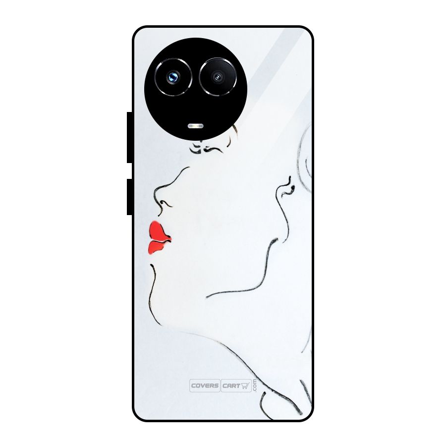 Girl in Red Lipstick Glass Back Case for Realme 11X