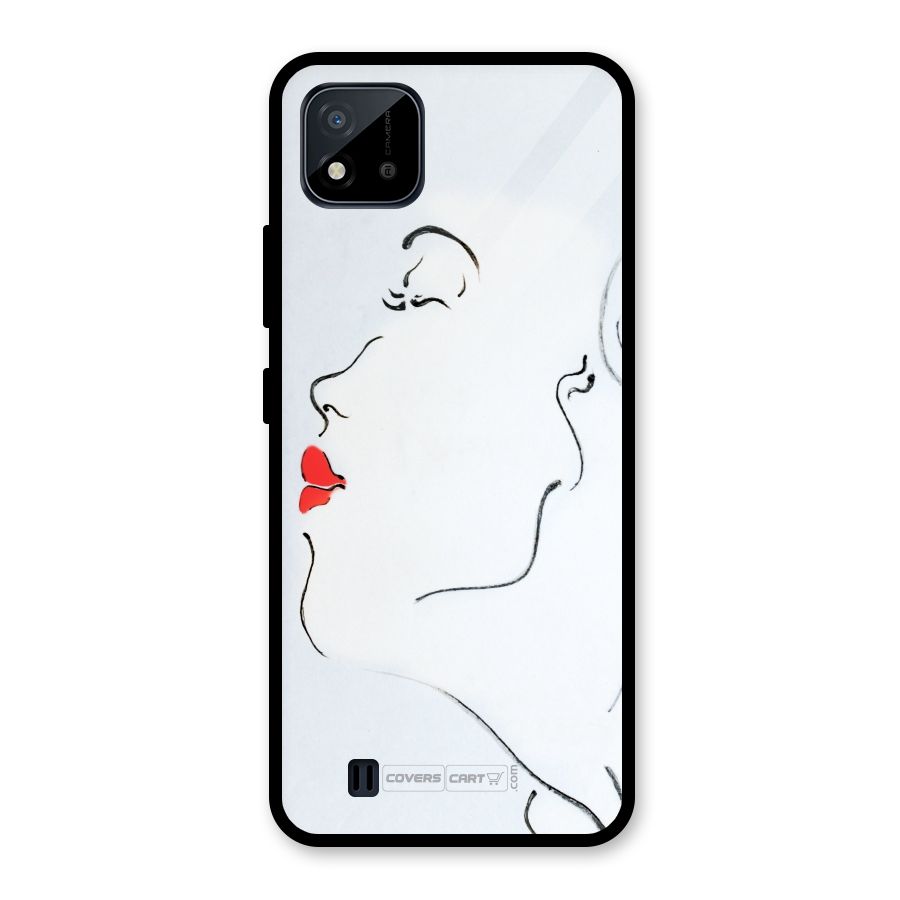 Girl in Red Lipstick Glass Back Case for Realme C11 2021
