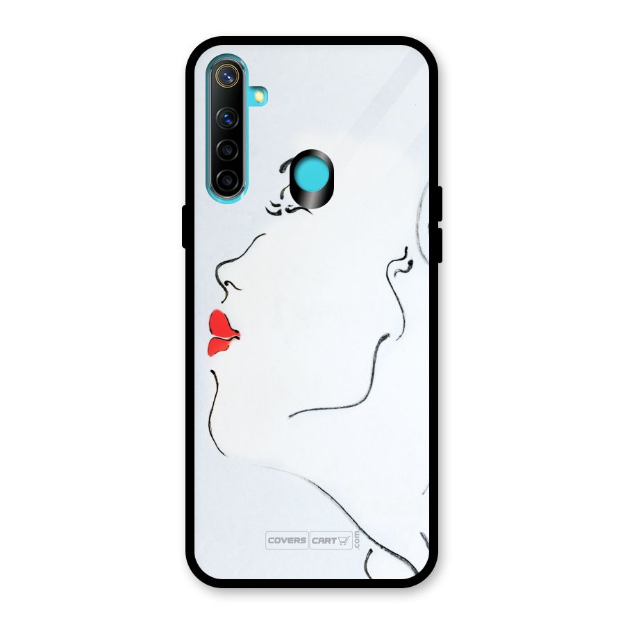 Girl in Red Lipstick Glass Back Case for Realme Narzo 10