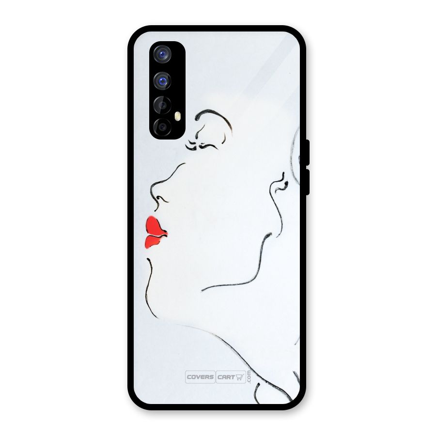 Girl in Red Lipstick Glass Back Case for Realme Narzo 20 Pro