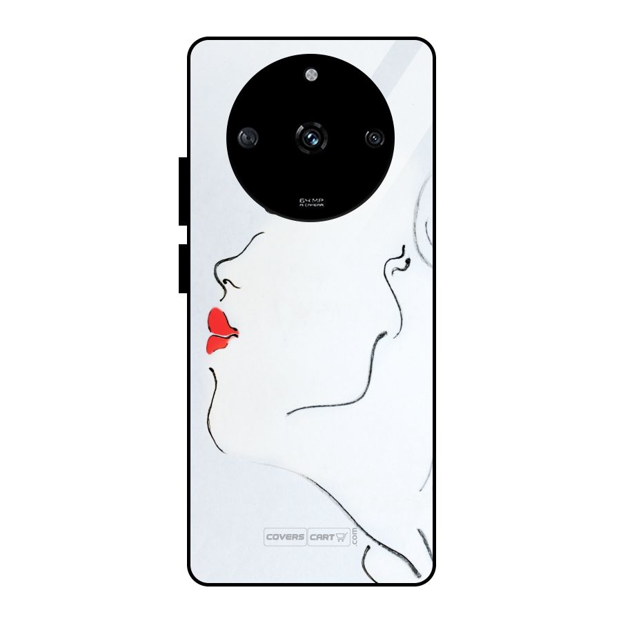 Girl in Red Lipstick Glass Back Case for Realme Narzo 60 5G