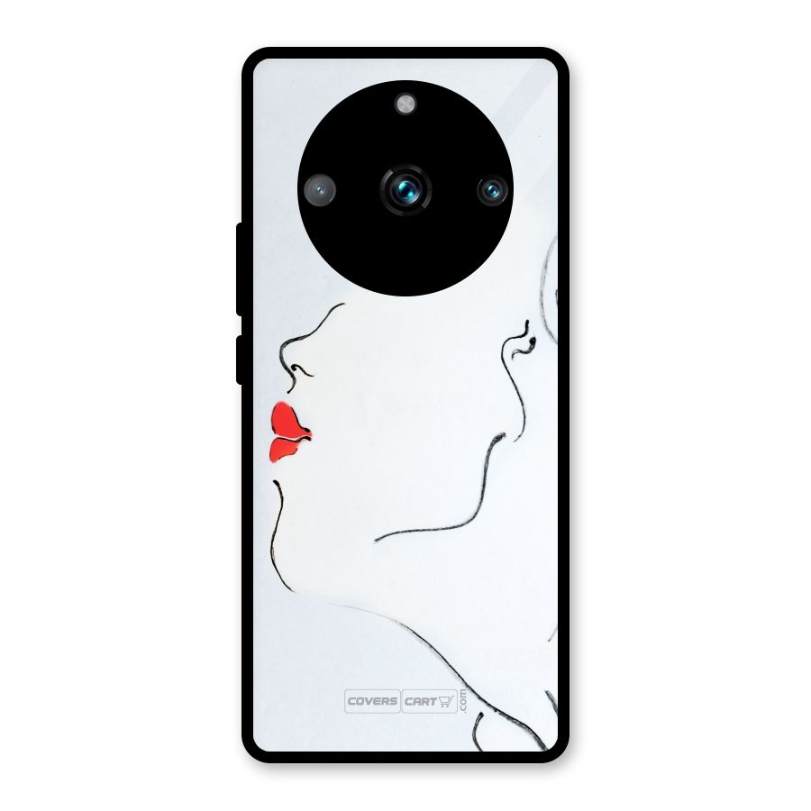 Girl in Red Lipstick Glass Back Case for Realme Narzo 60 Pro