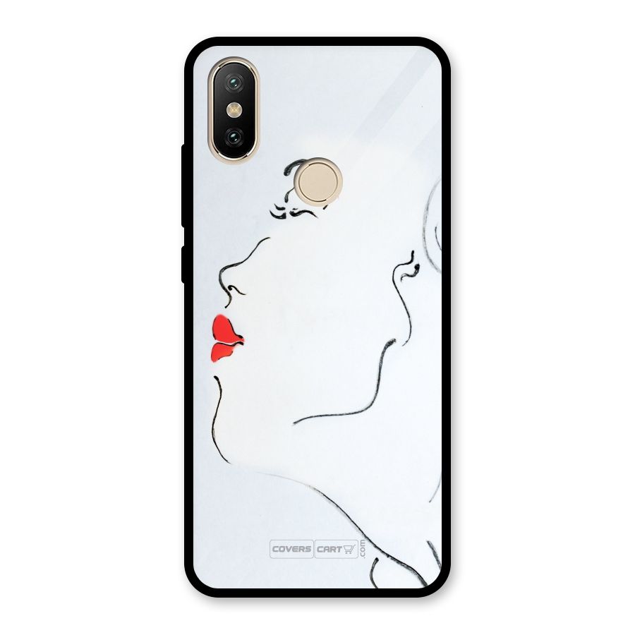 Girl in Red Lipstick Glass Back Case for Redmi A2