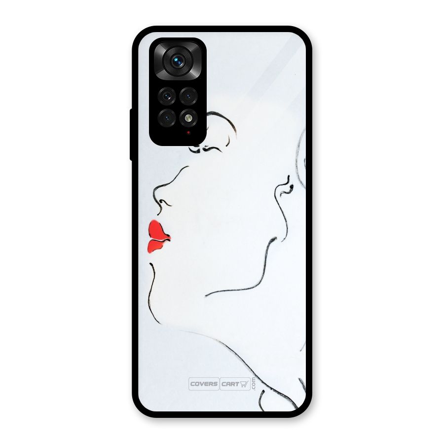 Girl in Red Lipstick Glass Back Case for Redmi Note 11S