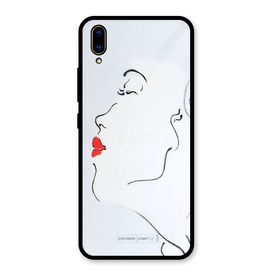 Girl in Red Lipstick Glass Back Case for Vivo V11 Pro