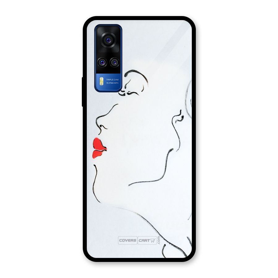 Girl in Red Lipstick Glass Back Case for Vivo Y31