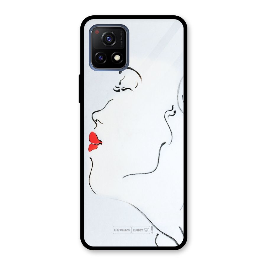 Girl in Red Lipstick Glass Back Case for Vivo Y72 5G