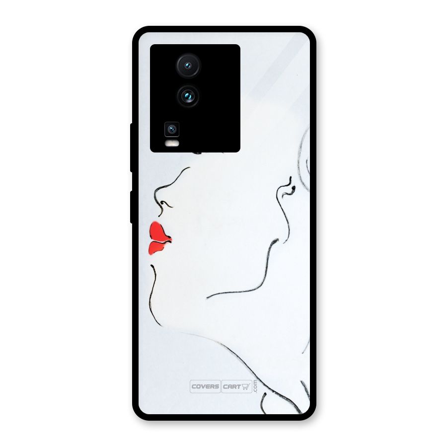 Girl in Red Lipstick Glass Back Case for Vivo iQOO Neo 7
