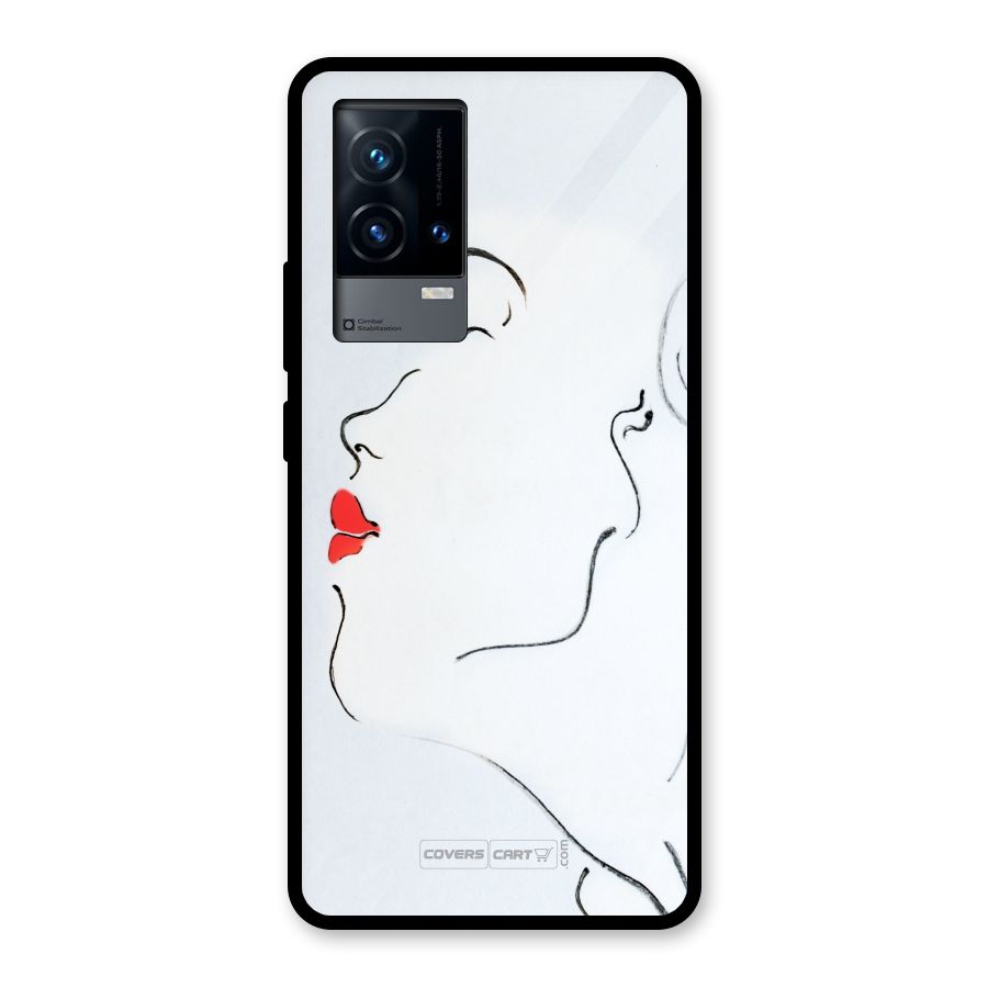 Girl in Red Lipstick Glass Back Case for iQOO 9 5G