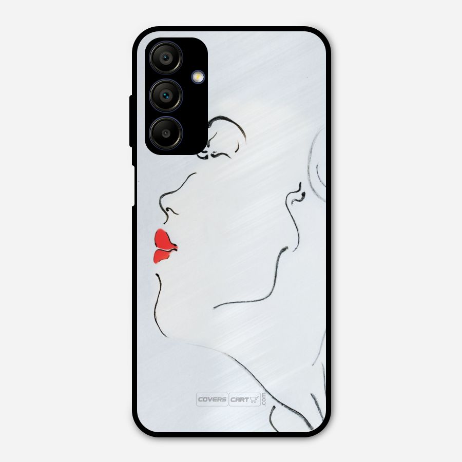 Girl in Red Lipstick Metal Back Case for Galaxy A15 5G