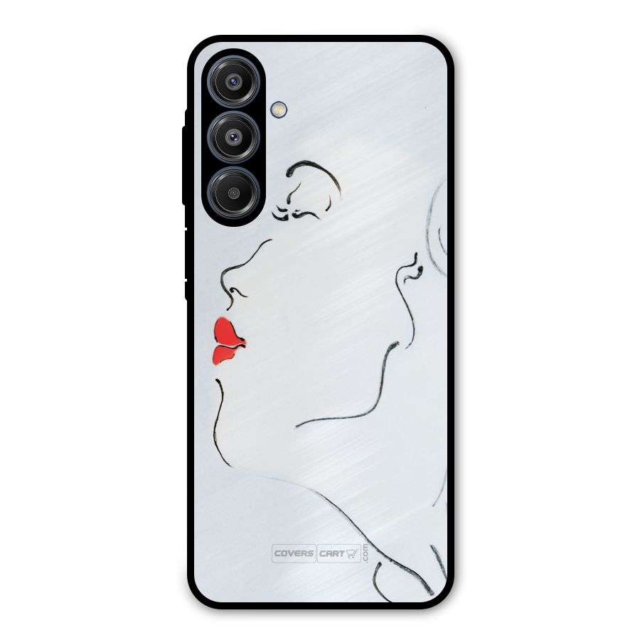 Girl in Red Lipstick Metal Back Case for Galaxy A16 5G