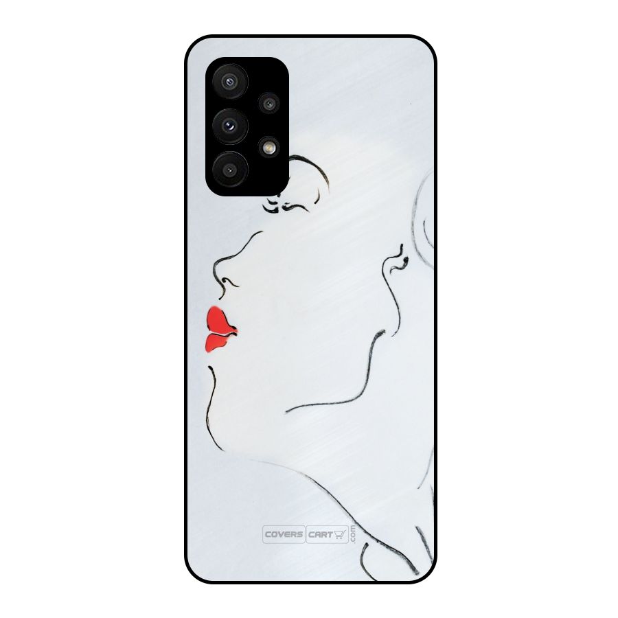 Girl in Red Lipstick Metal Back Case for Galaxy A23