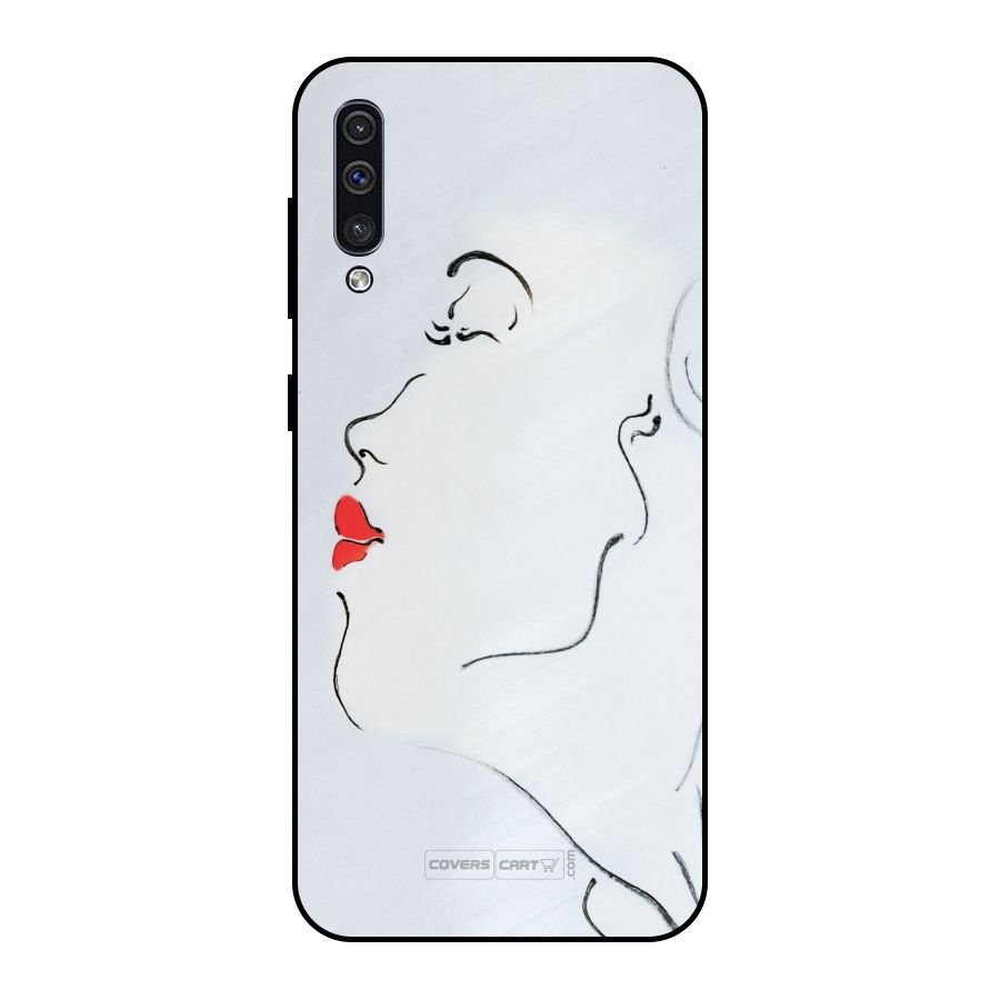 Girl in Red Lipstick Metal Back Case for Galaxy A30s