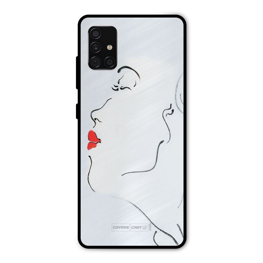 Girl in Red Lipstick Metal Back Case for Galaxy A51
