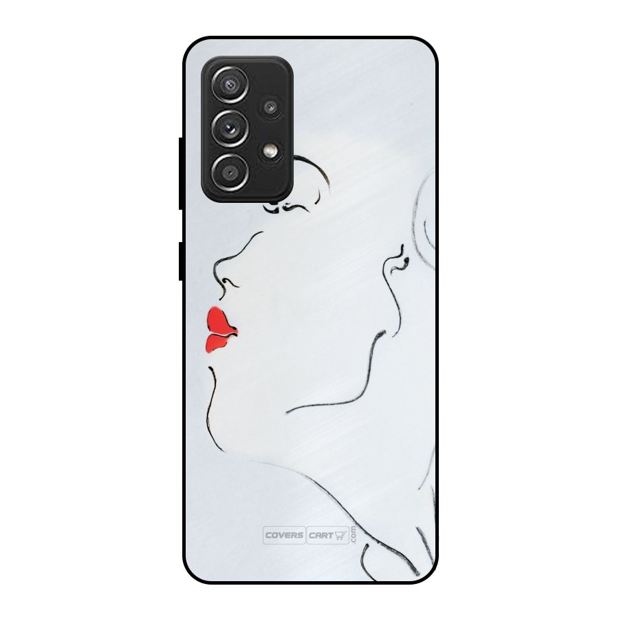 Girl in Red Lipstick Metal Back Case for Galaxy A52s 5G