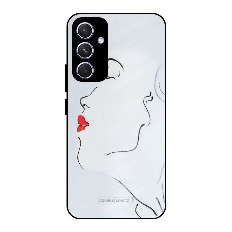 Girl in Red Lipstick Metal Back Case for Galaxy A54