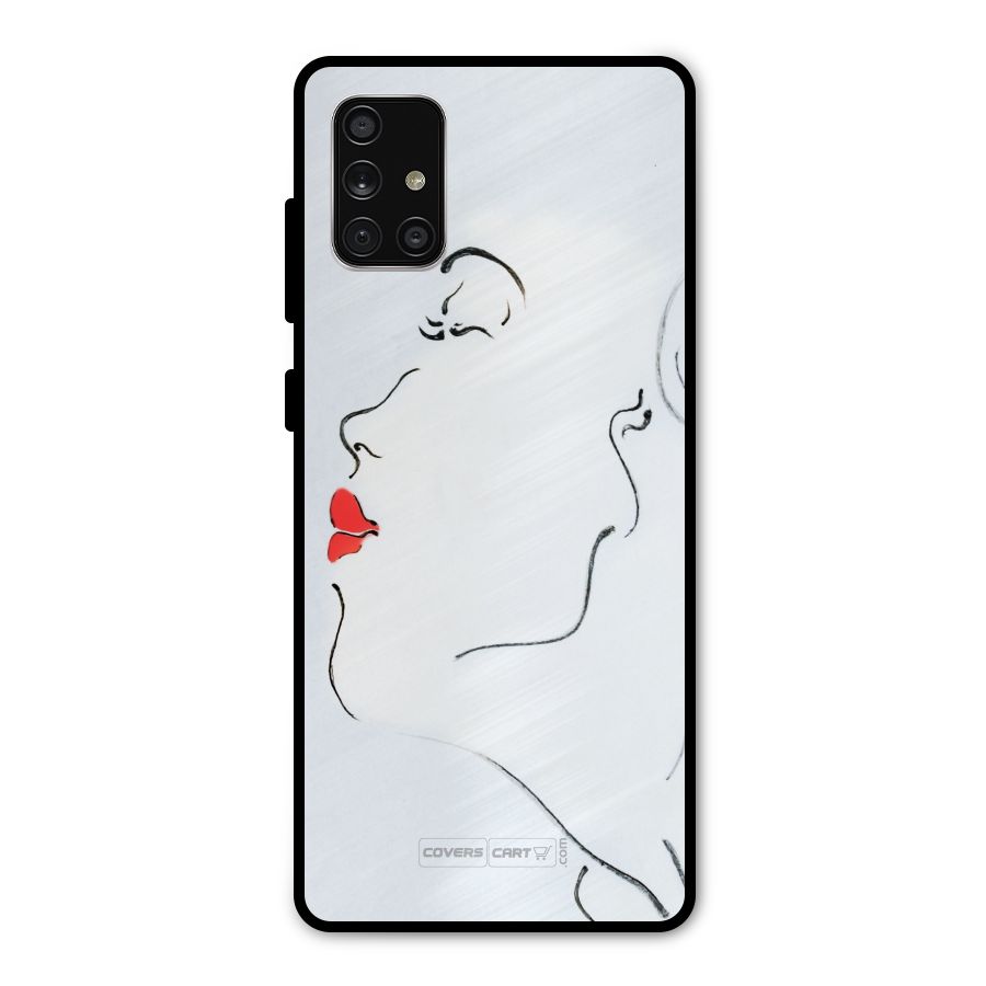 Girl in Red Lipstick Metal Back Case for Galaxy A71