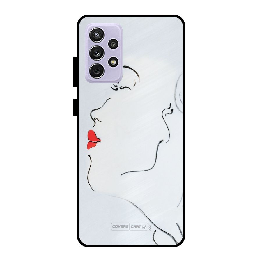 Girl in Red Lipstick Metal Back Case for Galaxy A72