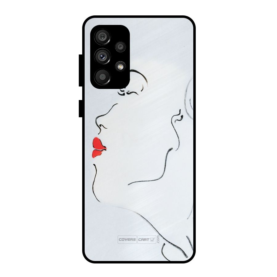 Girl in Red Lipstick Metal Back Case for Galaxy A73 5G