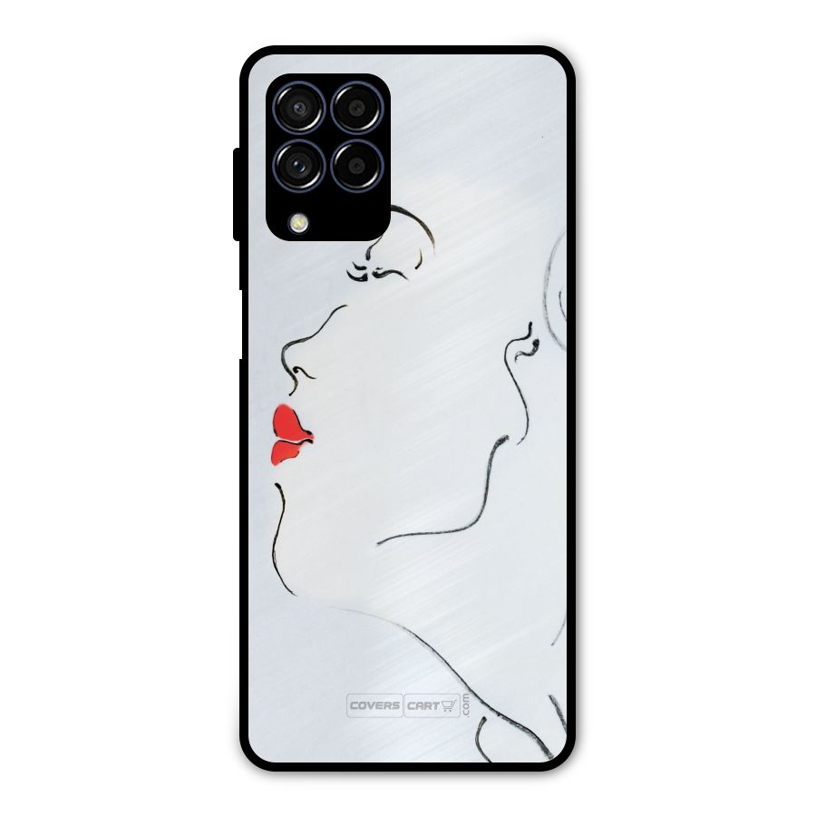 Girl in Red Lipstick Metal Back Case for Galaxy M53 5G