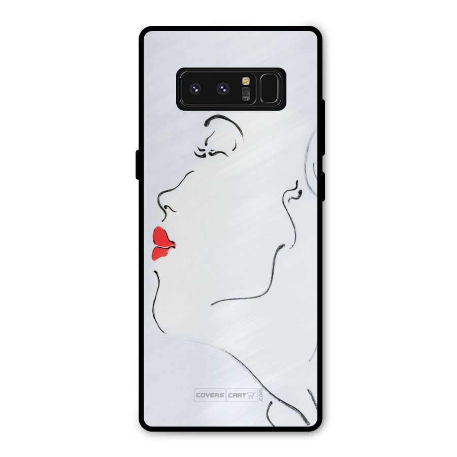 Girl in Red Lipstick Metal Back Case for Galaxy Note 8