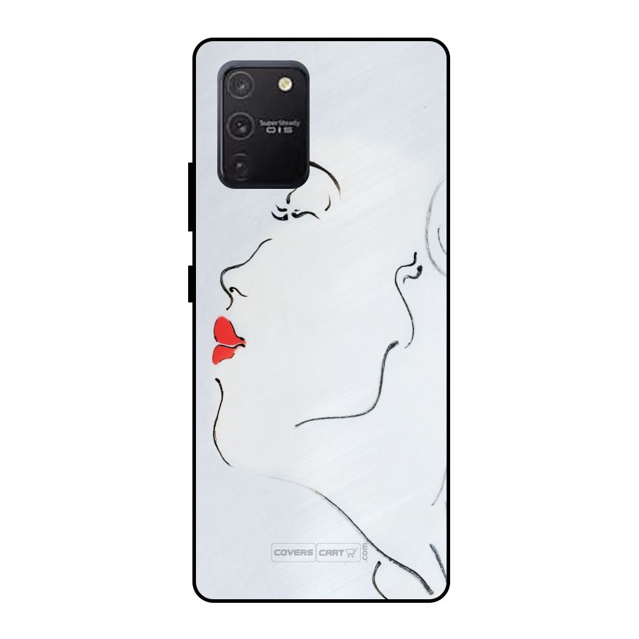 Girl in Red Lipstick Metal Back Case for Galaxy S10 Lite