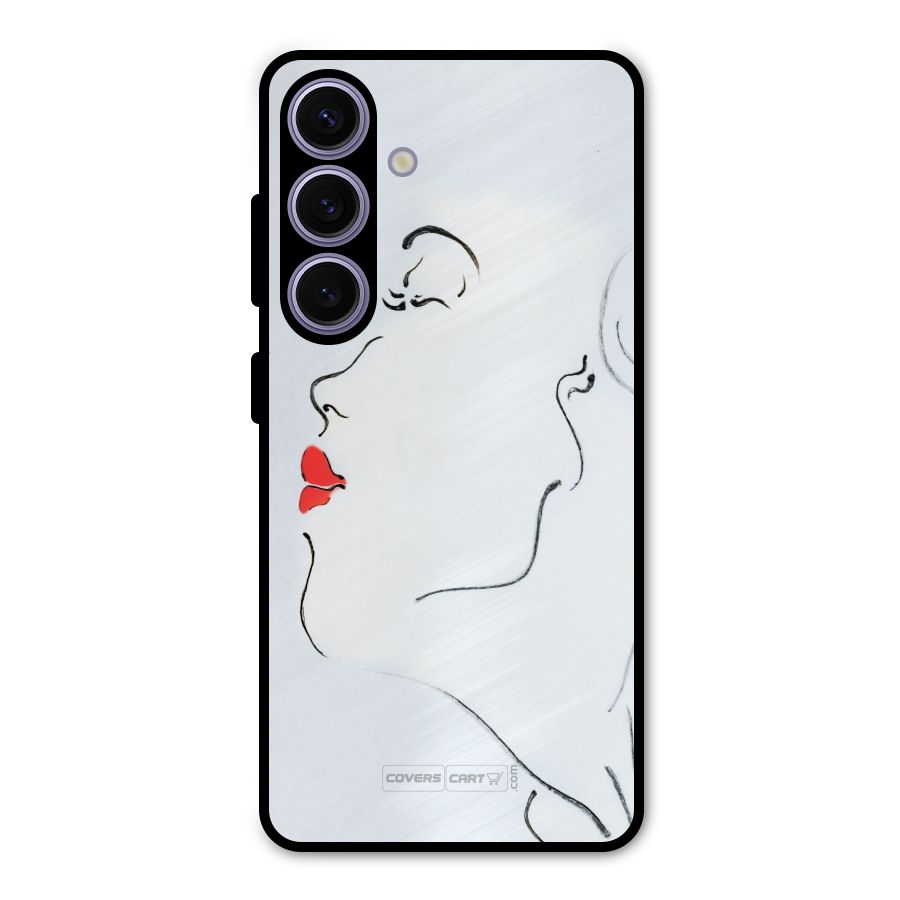 Girl in Red Lipstick Metal Back Case for Galaxy S24