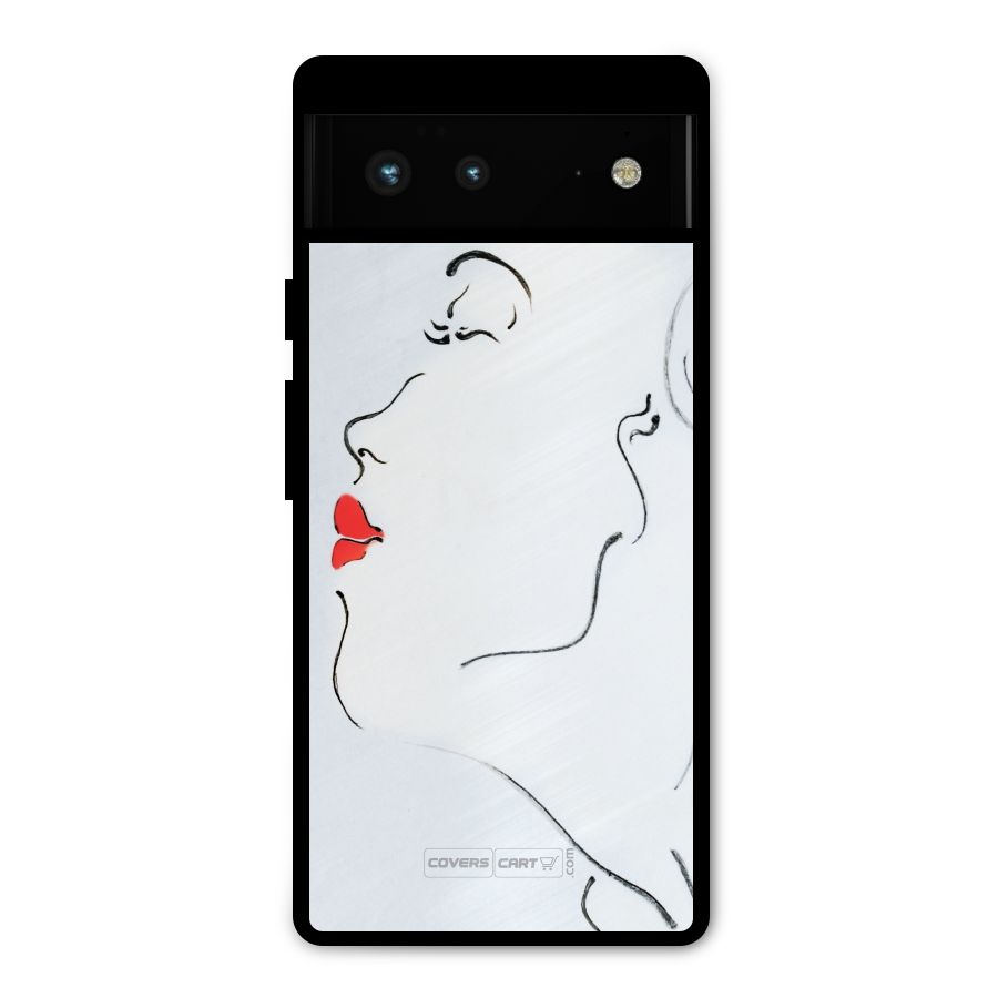 Girl in Red Lipstick Metal Back Case for Google Pixel 6