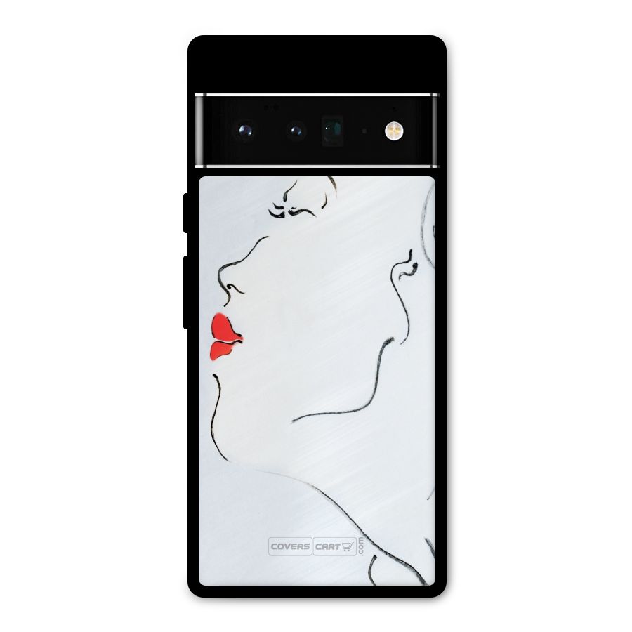 Girl in Red Lipstick Metal Back Case for Google Pixel 6 Pro