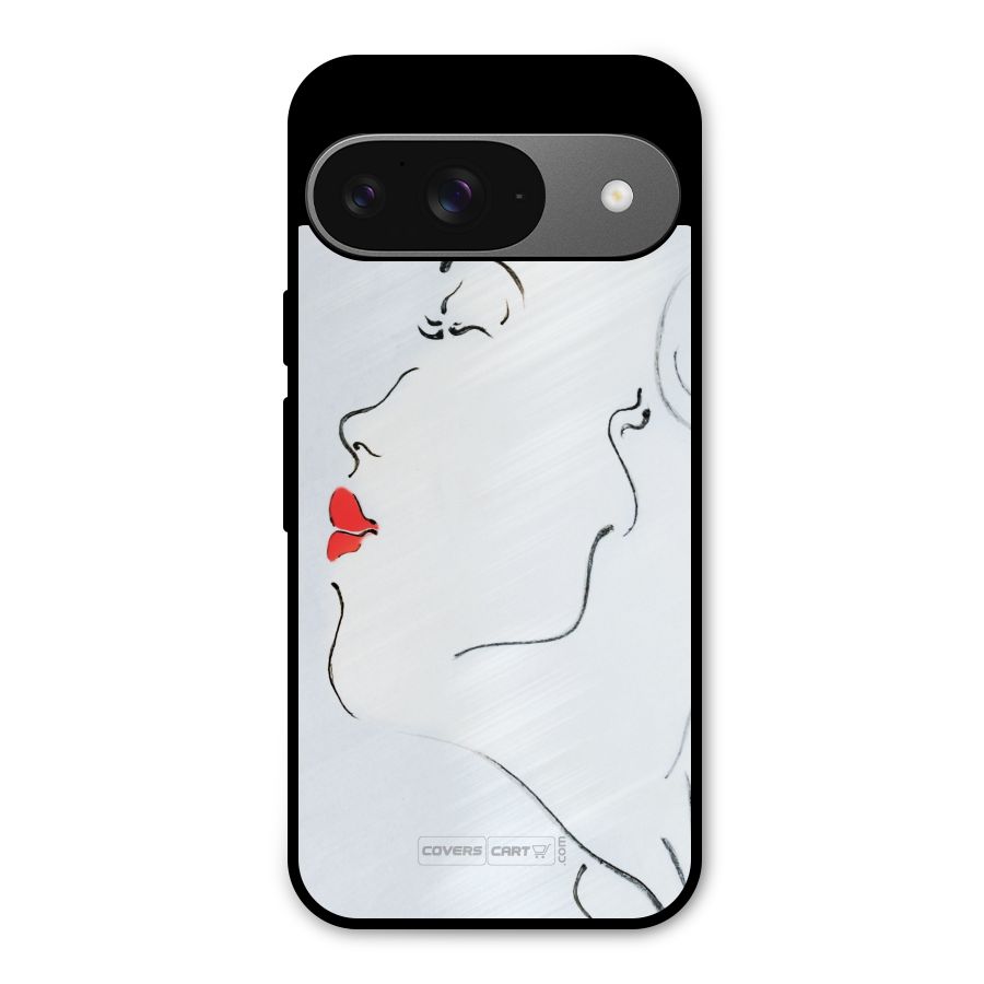 Girl in Red Lipstick Metal Back Case for Google Pixel 9