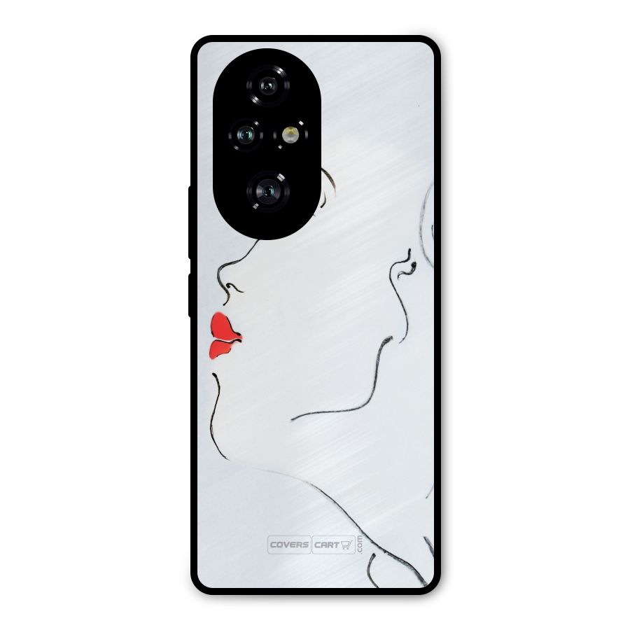 Girl in Red Lipstick Metal Back Case for Honor 200 Pro