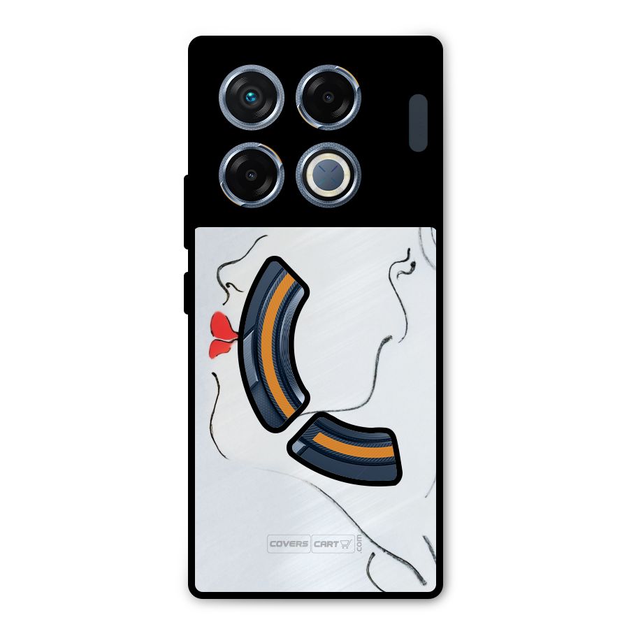 Girl in Red Lipstick Metal Back Case for Infinix GT 20 Pro
