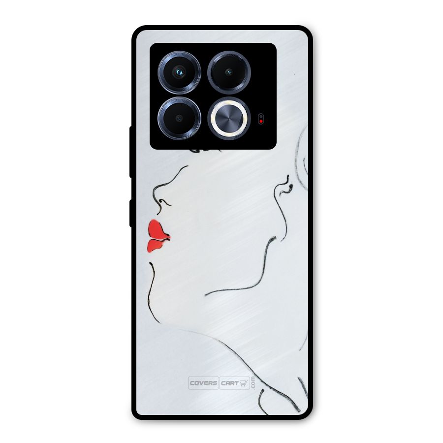 Girl in Red Lipstick Metal Back Case for Infinix Note 40 5G