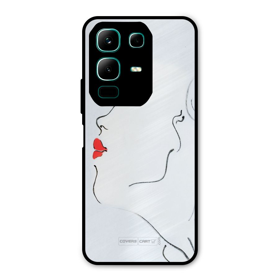 Girl in Red Lipstick Metal Back Case for Infinix Note 50x