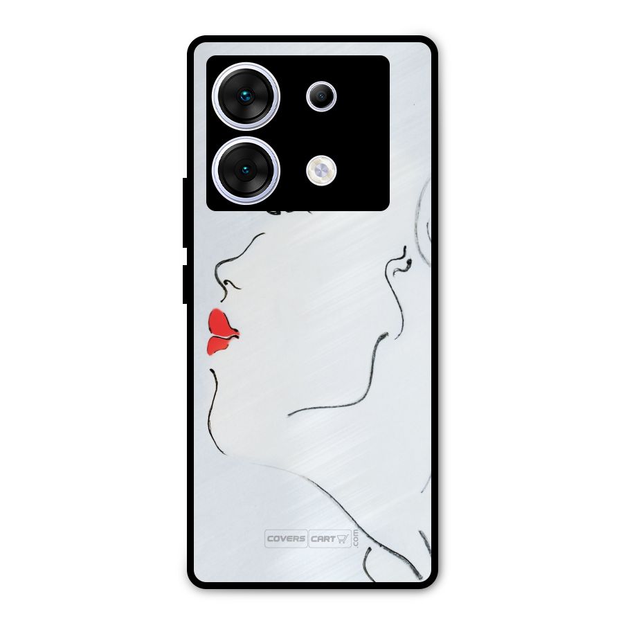 Girl in Red Lipstick Metal Back Case for Infinix Zero 30 5G