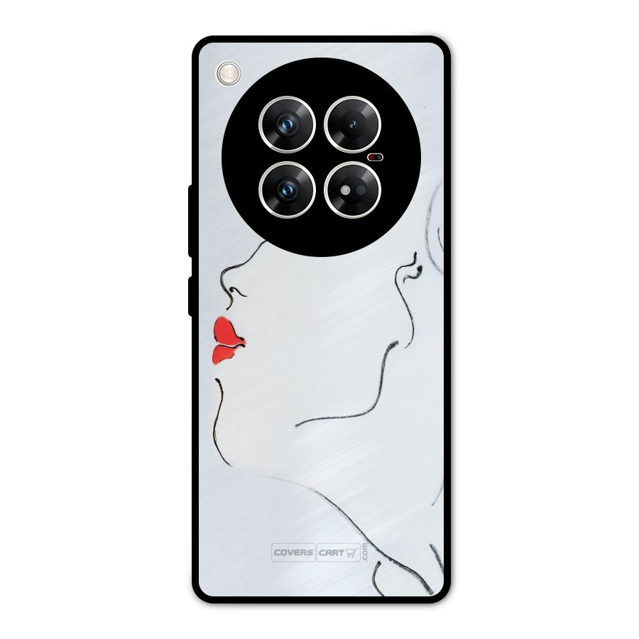 Girl in Red Lipstick Metal Back Case for Infinix Zero 40 5G