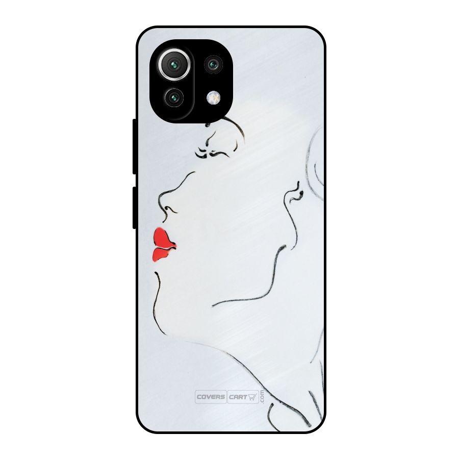 Girl in Red Lipstick Metal Back Case for Mi 11 Lite NE 5G