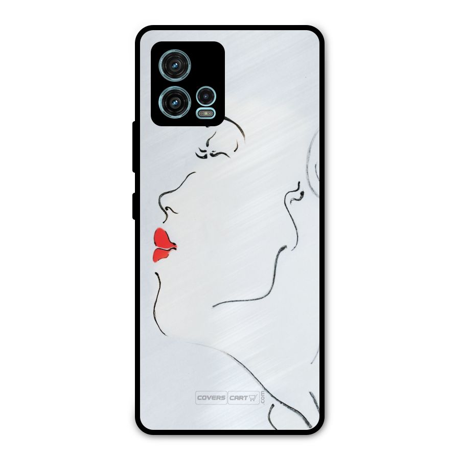 Girl in Red Lipstick Metal Back Case for Moto G72