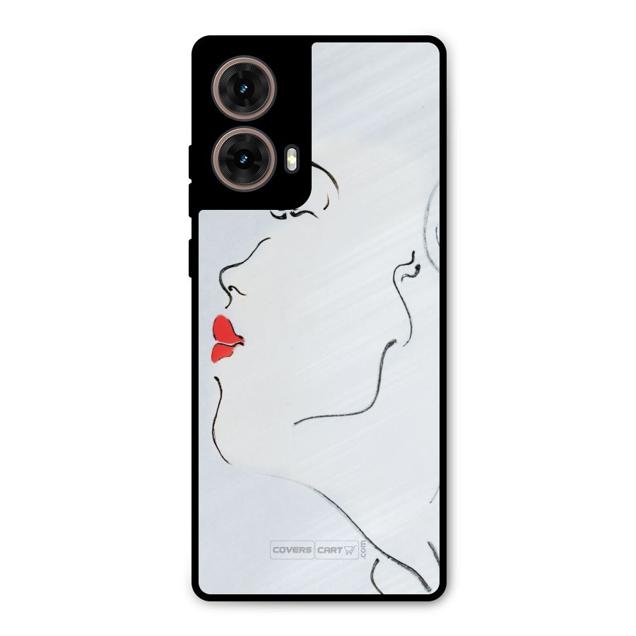 Girl in Red Lipstick Metal Back Case for Moto G85